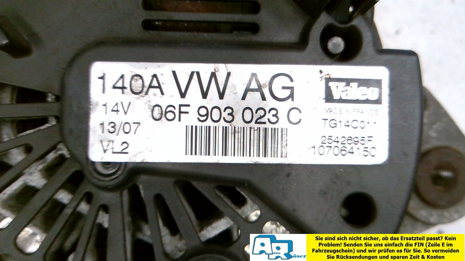 Lichtmaschine 140A Lima Generator