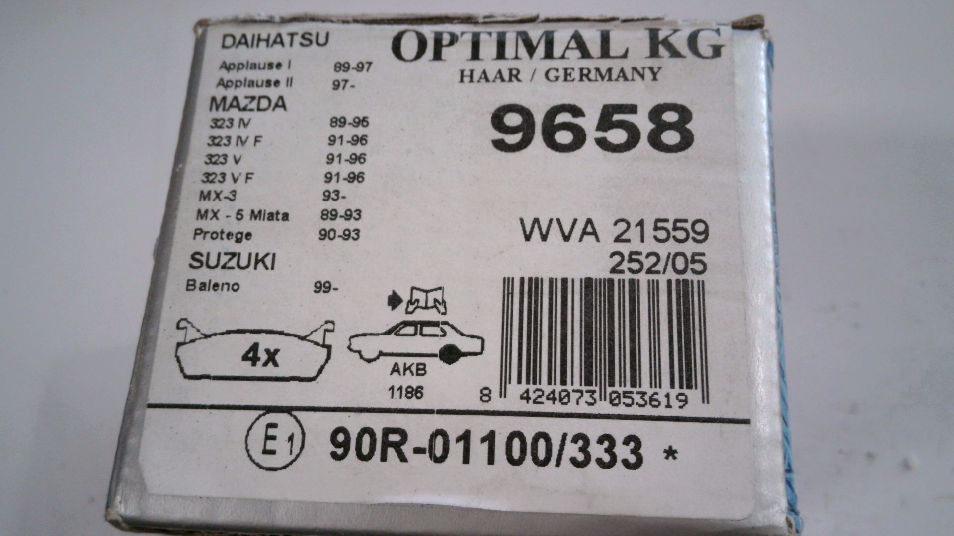 Bremsklotzsatz Hinterachse