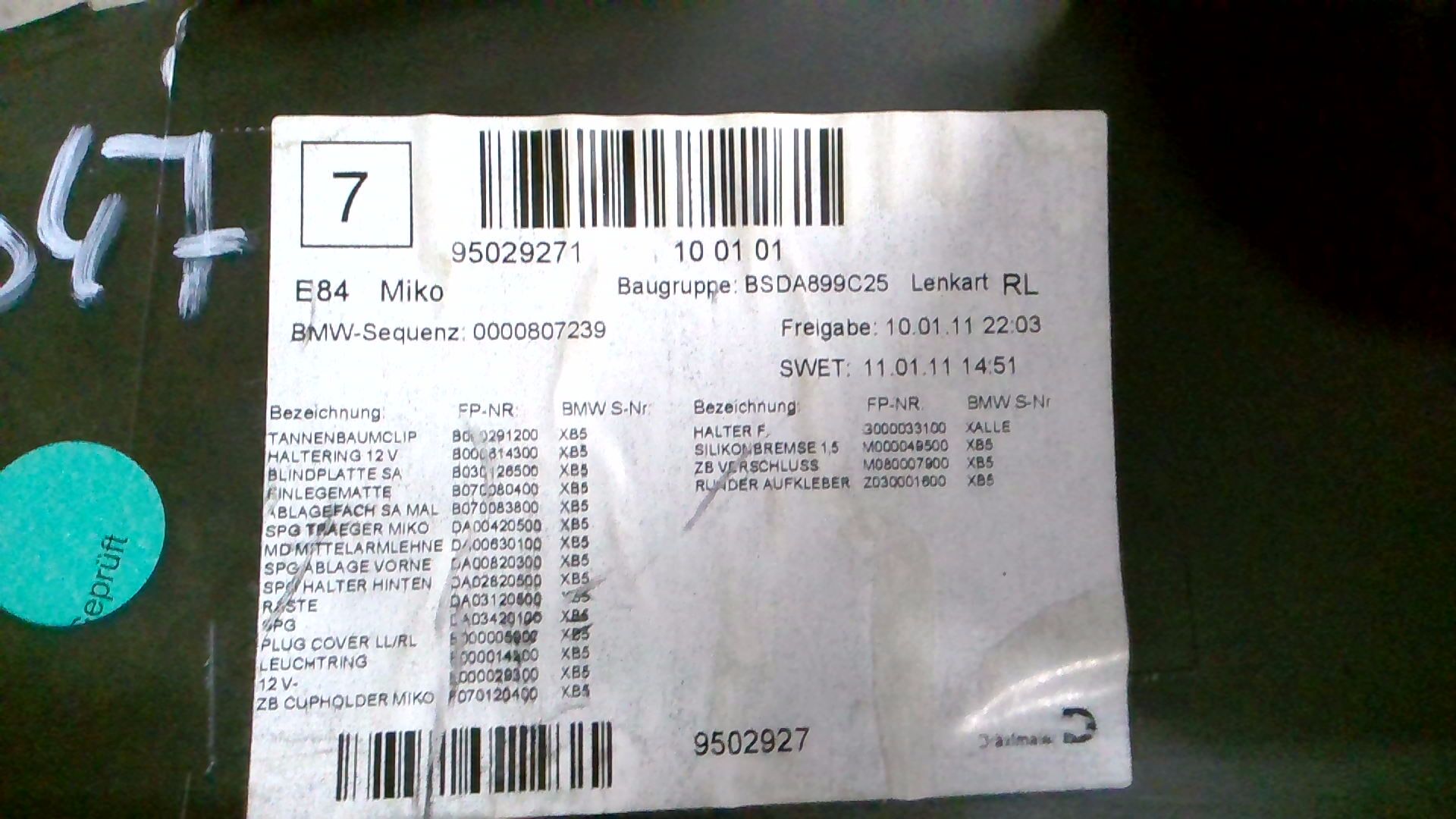Mittelkonsole AUS RECHTSLENKER-FAHRZEUG!