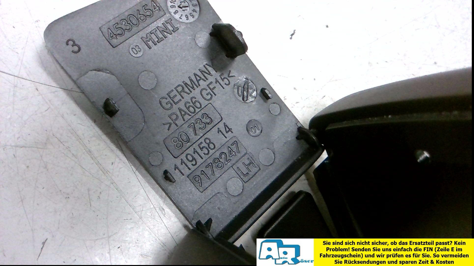 ABDECKUNG GEHÄUSE ISOFIX HINTEN LINKS