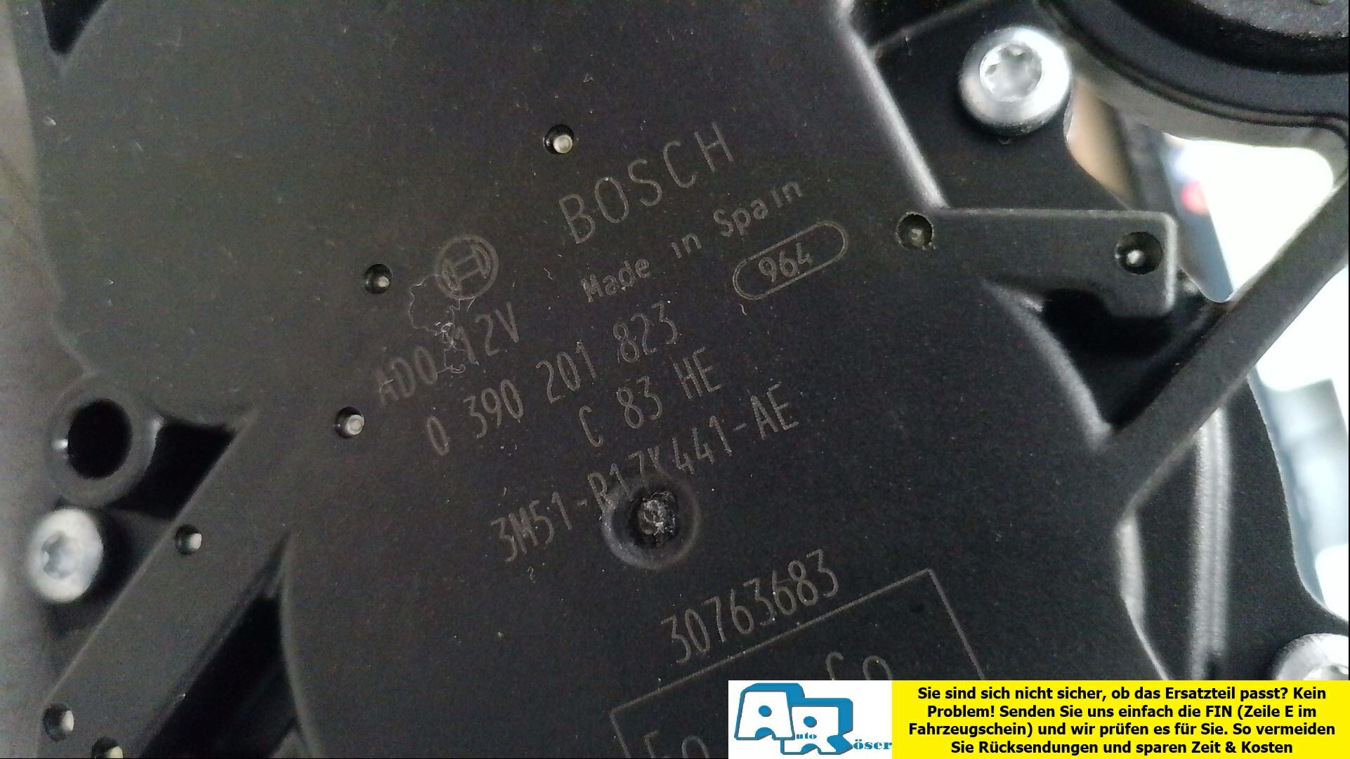 Scheibenwischermotor hinten
