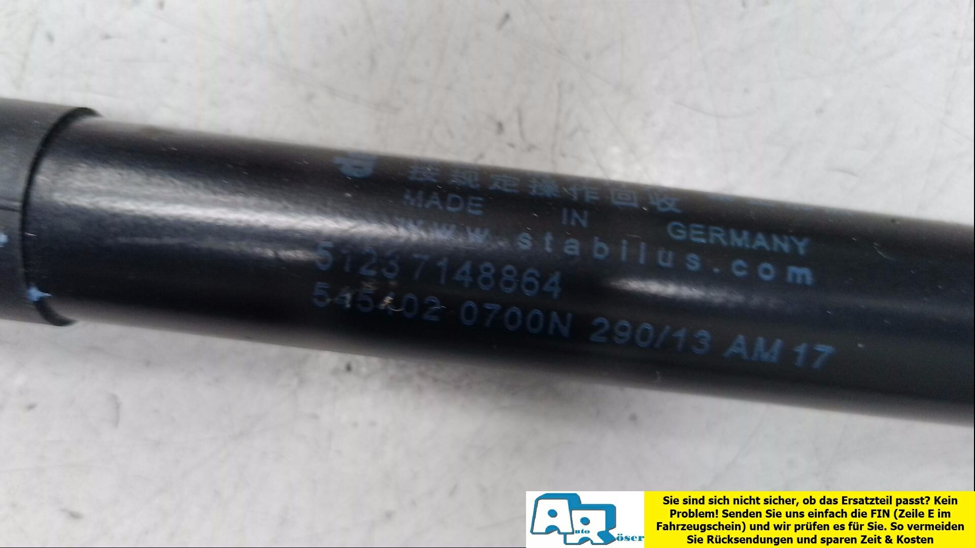 Gasdruckfeder MOTORHAUBE Rechts